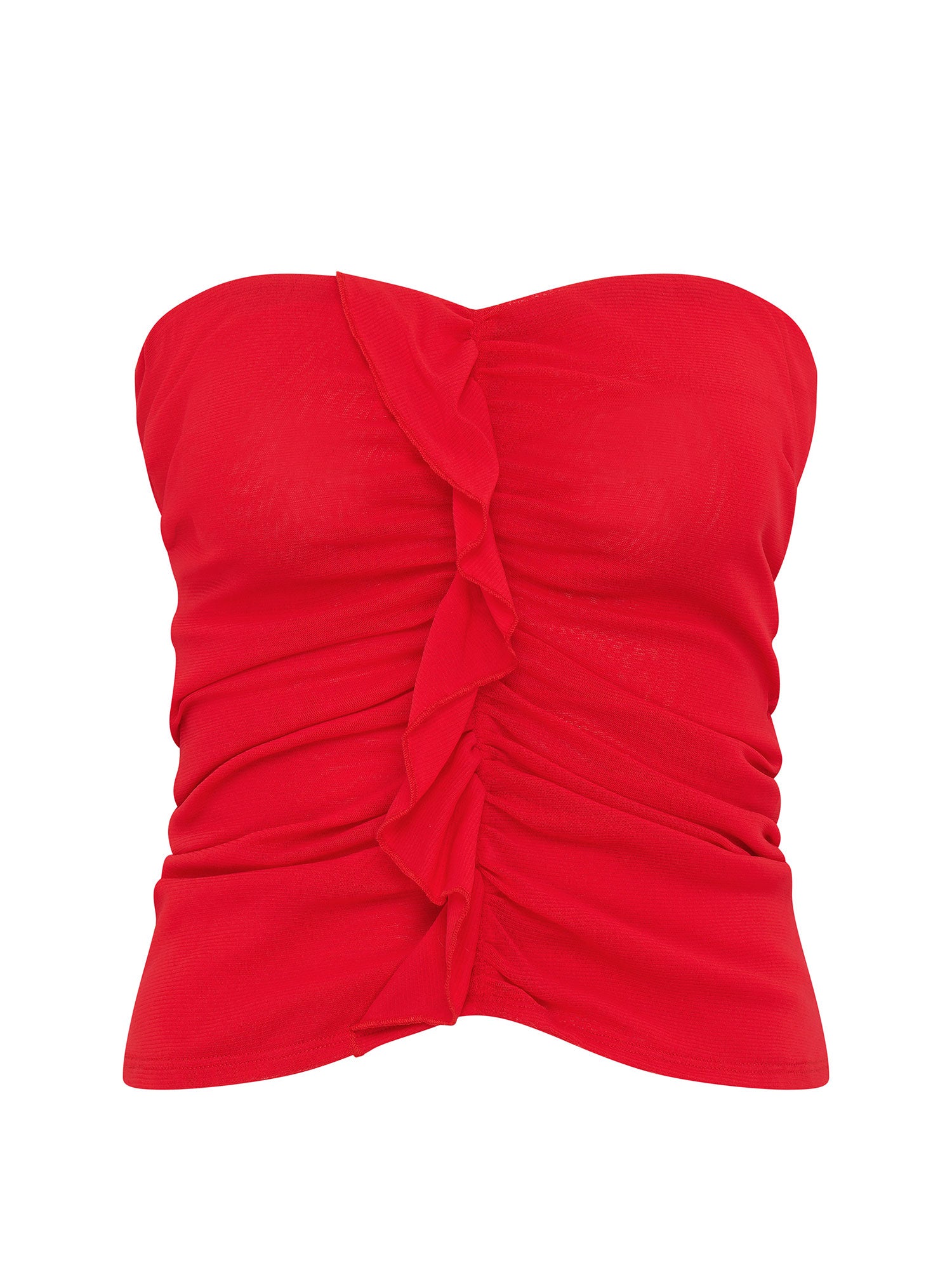 Minimal Ruffle Bodice | Red