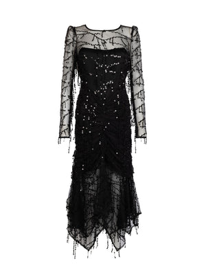 Bianca Fringe Dress | Black