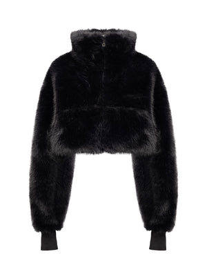 Seb Faux Fur Bomber Jacket | Black