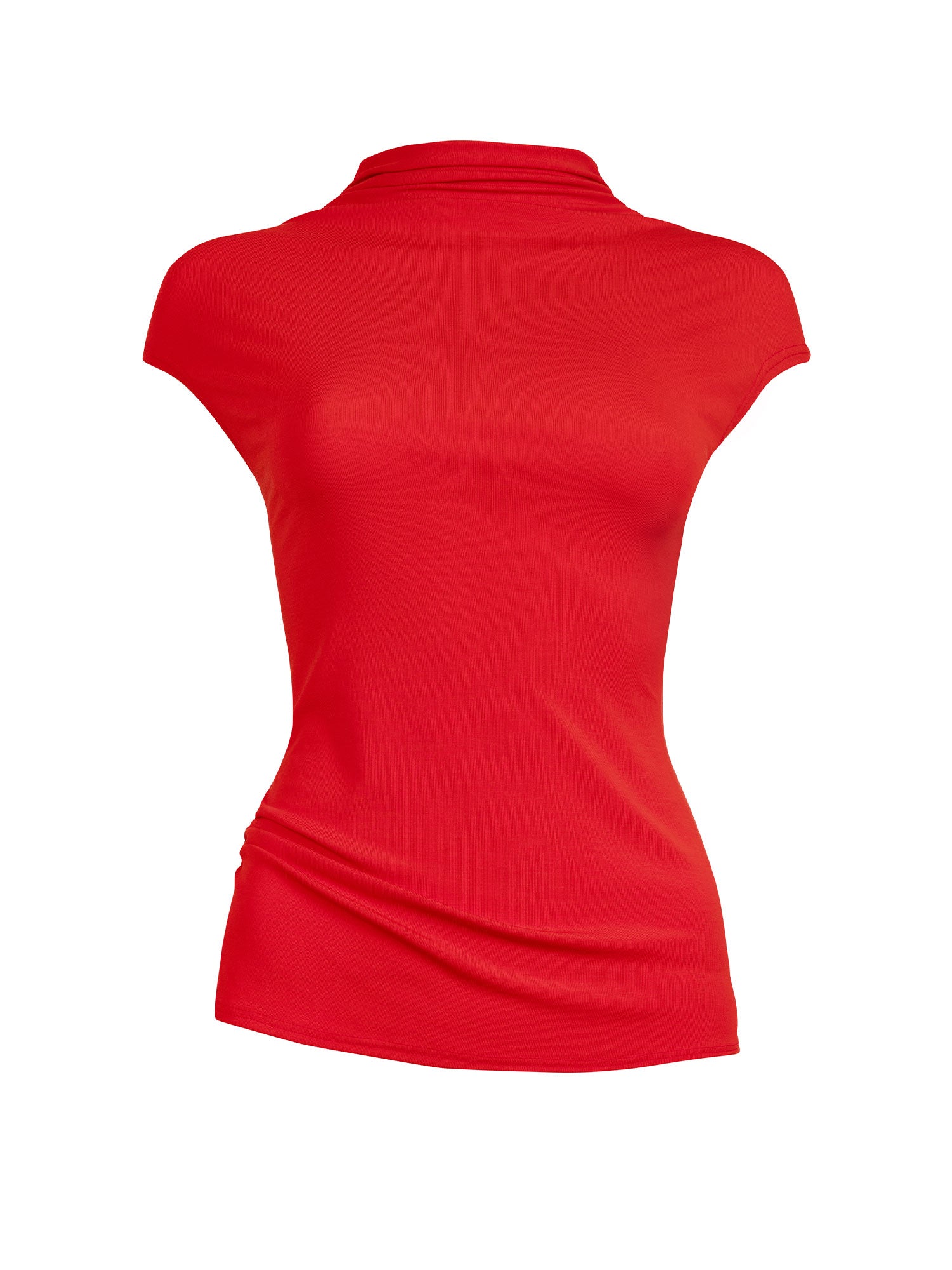 Asymmetric Tee | Red Rose