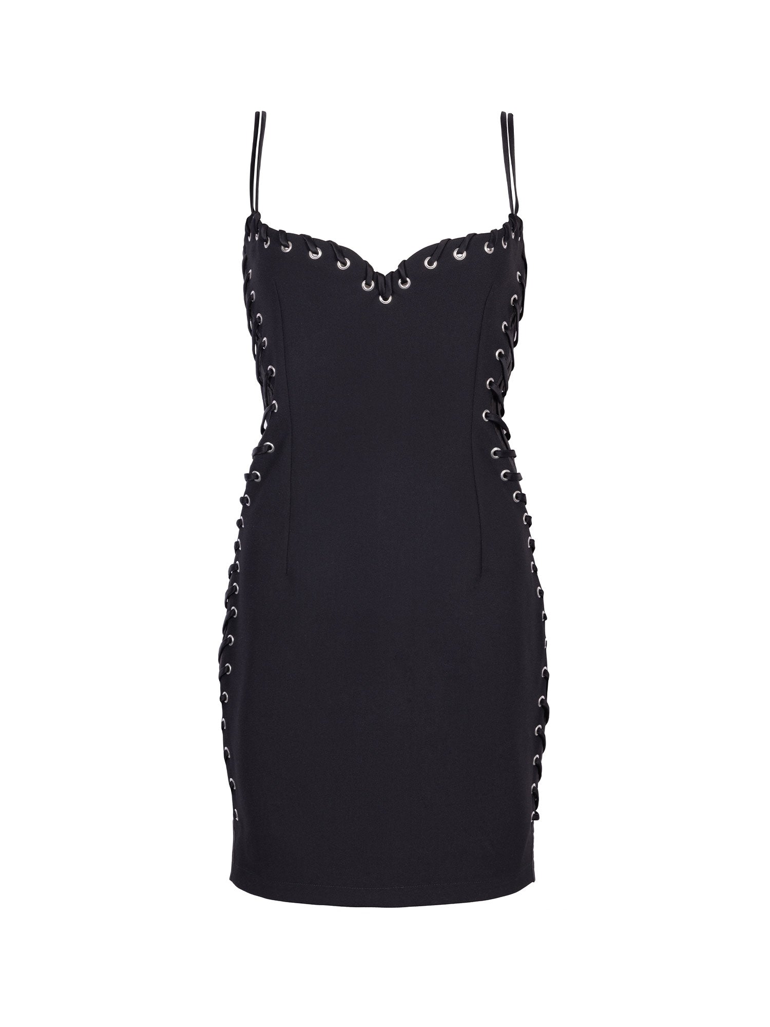 Eyelet Heart Mini Dress | Black