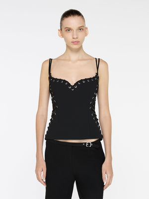 Eyelet Heart Singlet | Black