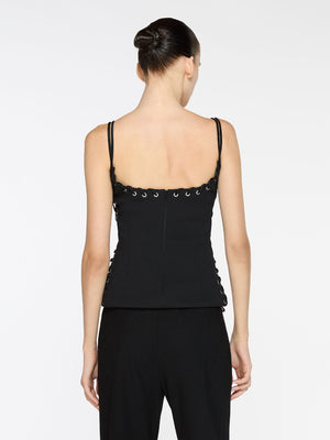 Eyelet Heart Singlet | Black