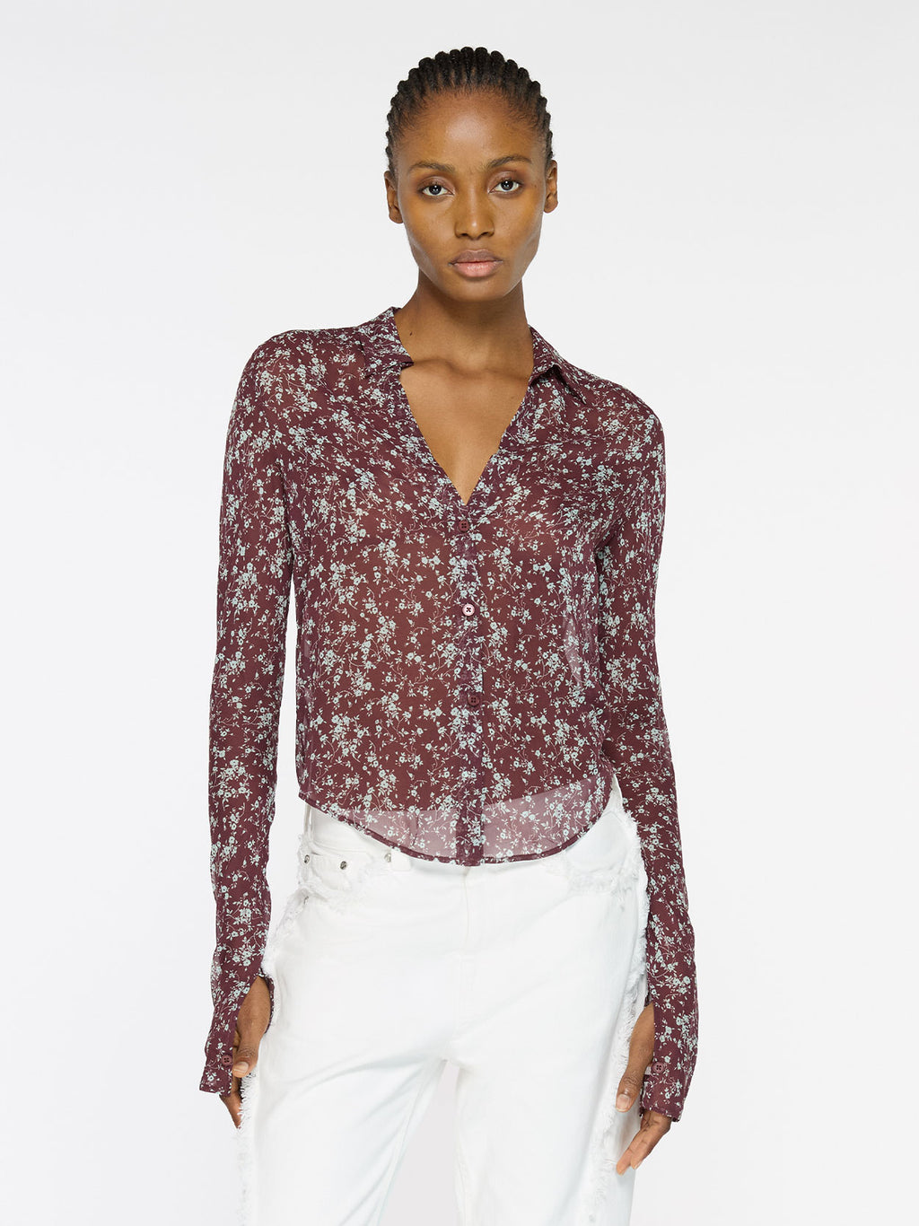 Sheer Silk Shirt | Italian Floral