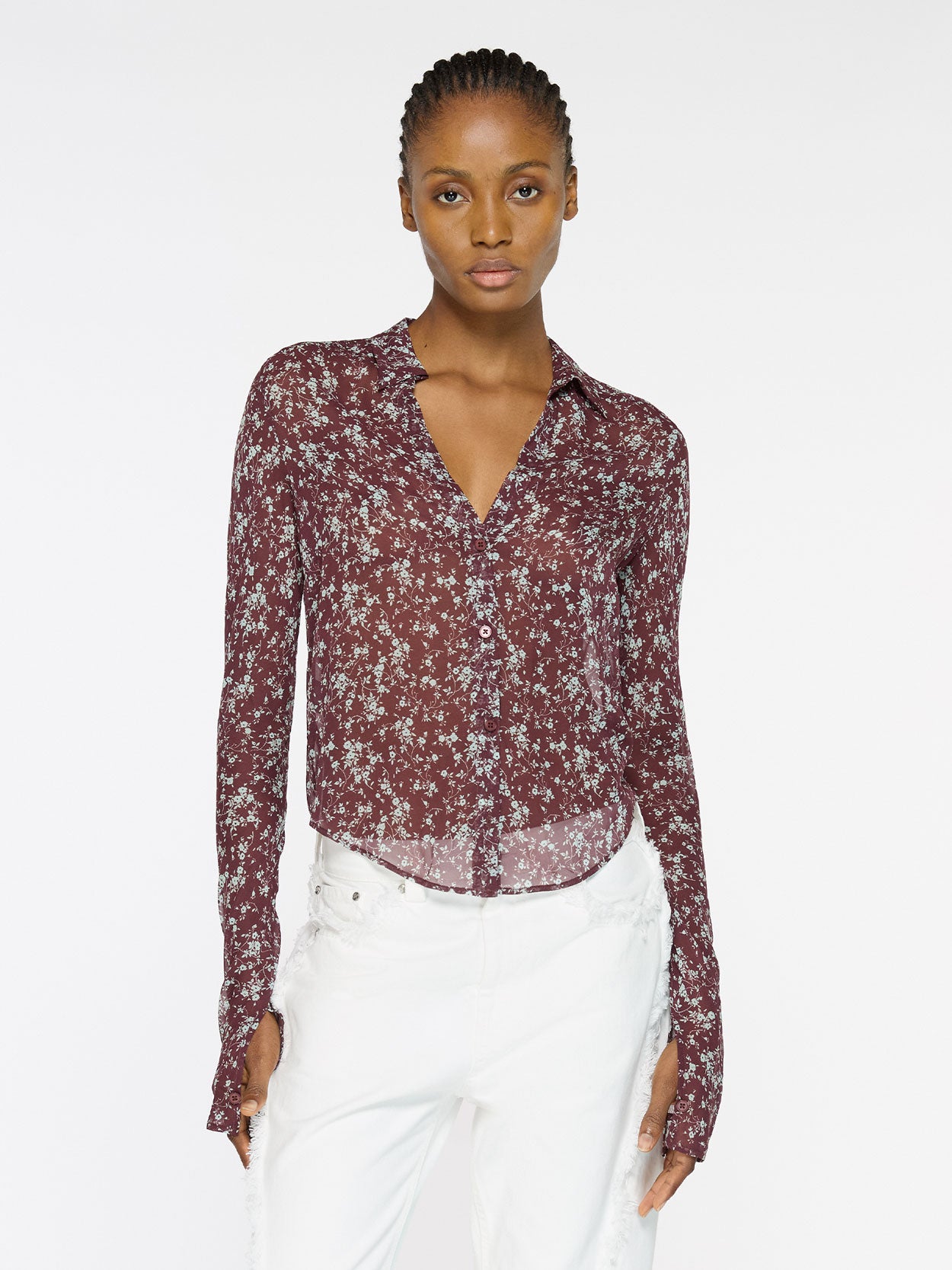 Sheer Silk Shirt | Italian Floral