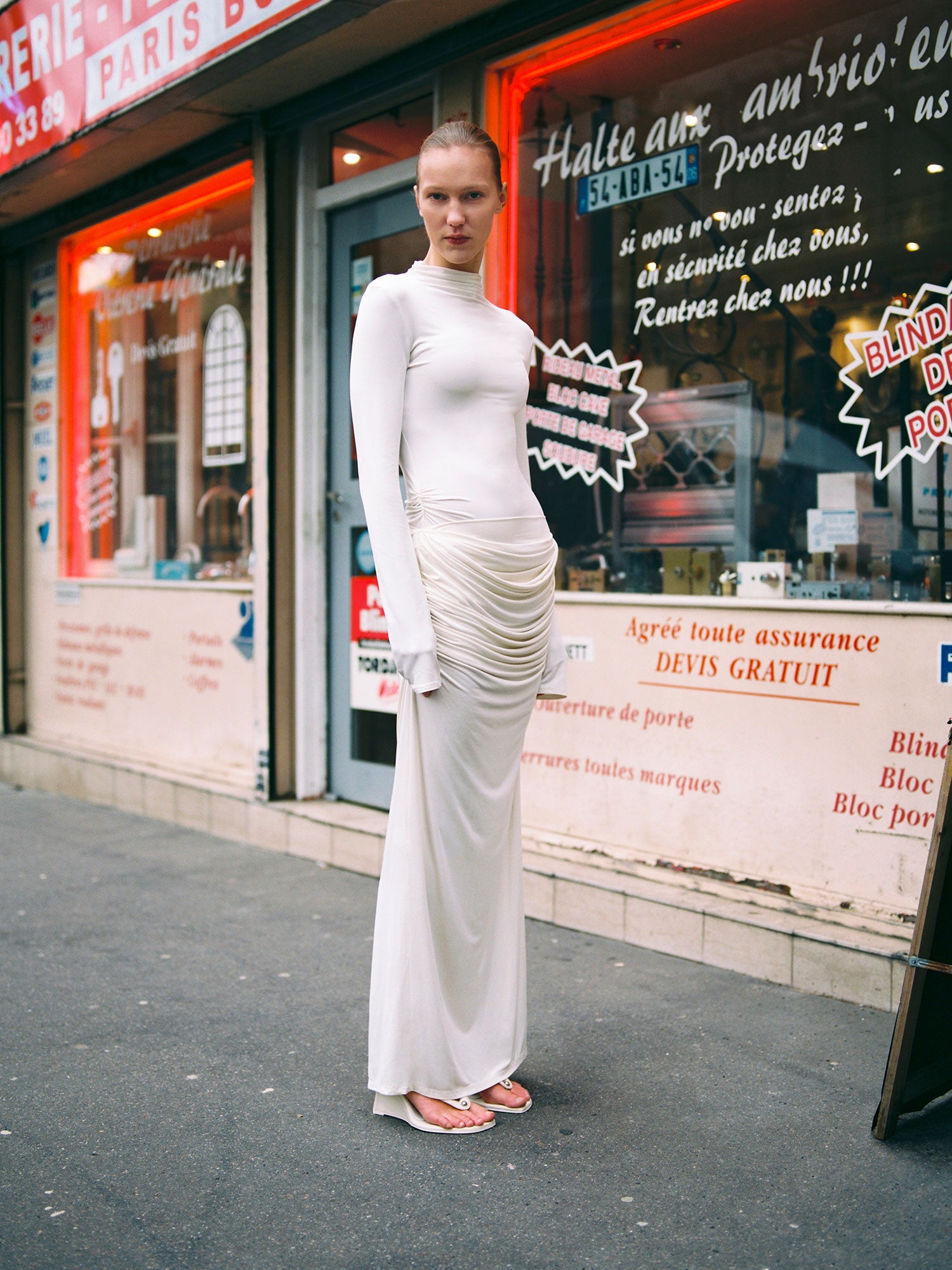 Raffy Draped Skirt | Cream