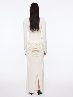 Raffy Draped Skirt | Cream