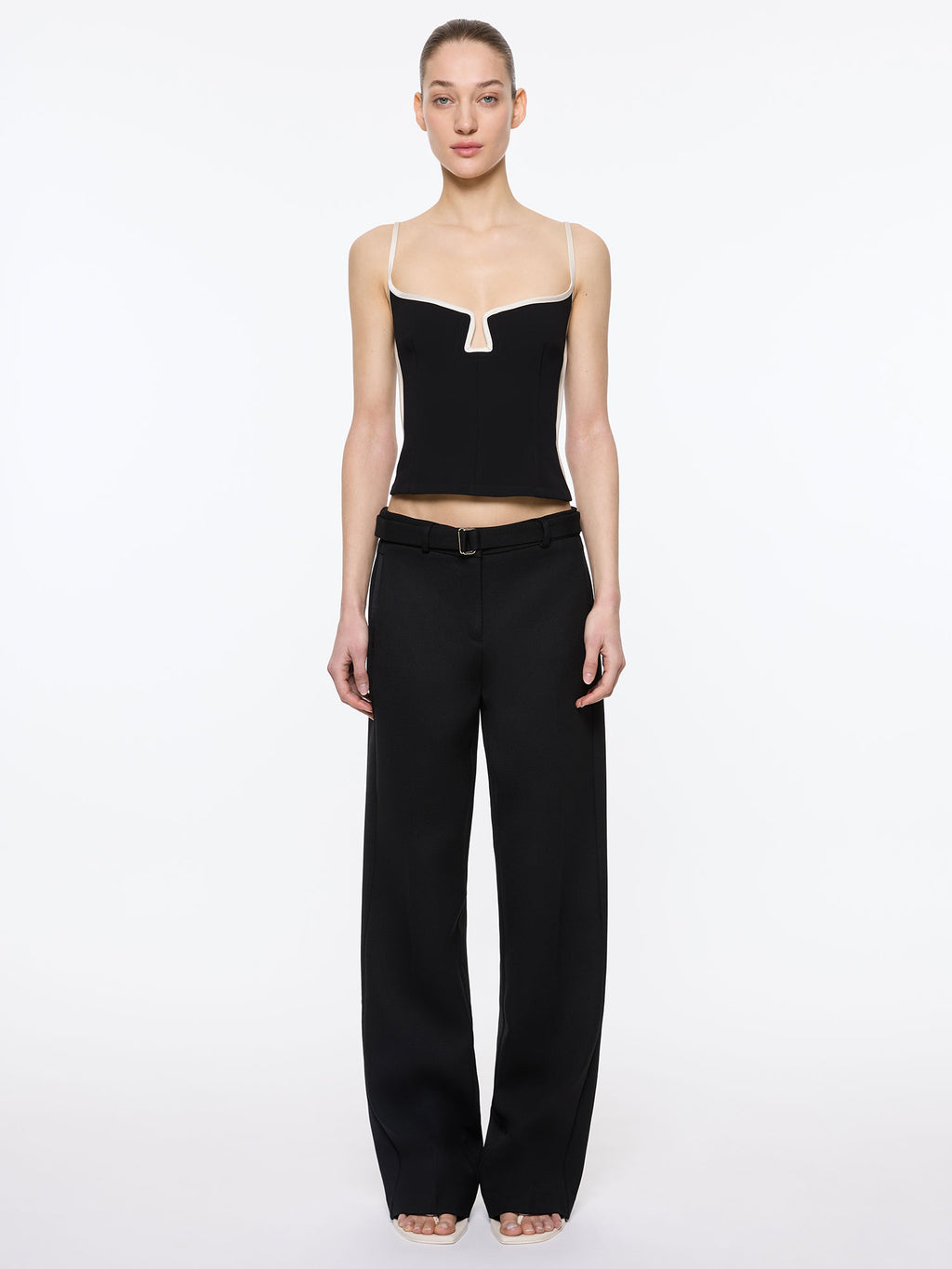 Marlo Singlet | Black & White