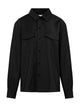 Elemental Boxy Wool Shirt | Black