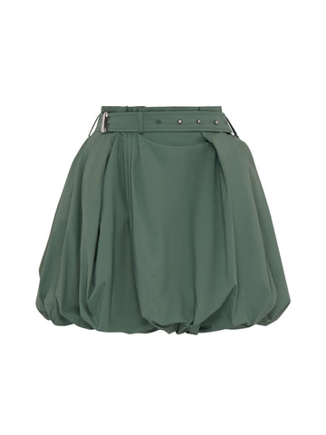 Volume Mini Skirt | Duck Green