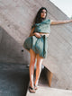 Volume Mini Skirt | Duck Green