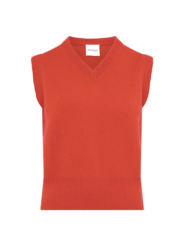 Elemental Merino Cashmere Vest | Chilli