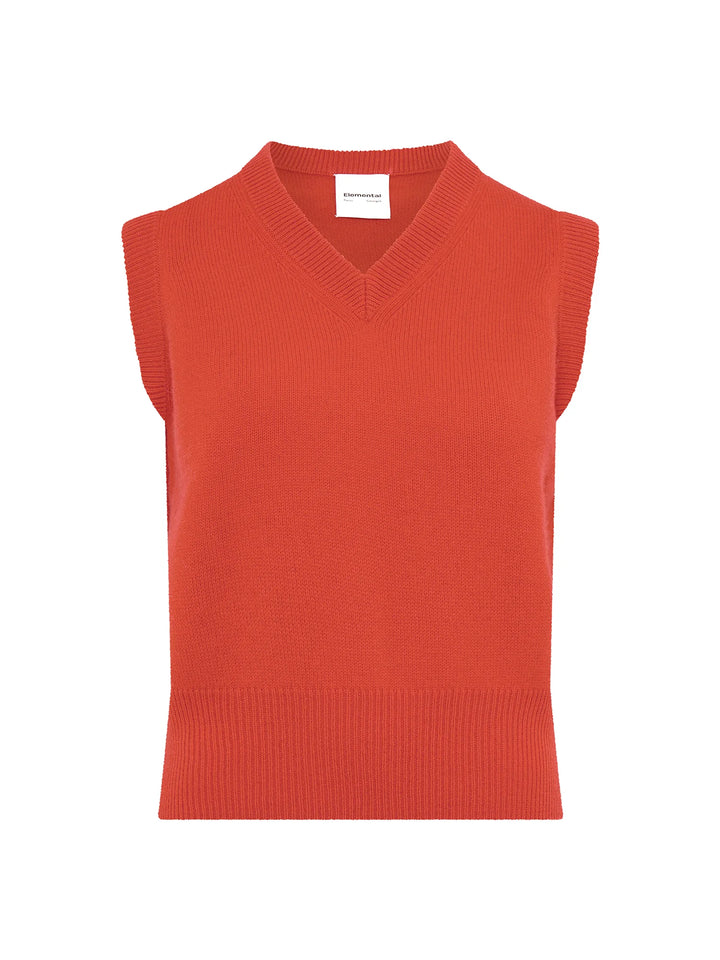 Elemental Merino Cashmere Vest | Chilli
