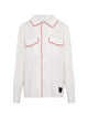 Elemental Boxy Poplin Shirt | White & Red Piping