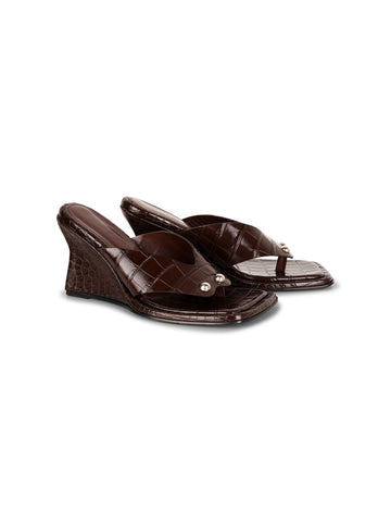 Dune Wedge | Chocolate Croc