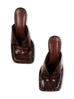 Dune Wedge | Chocolate Croc