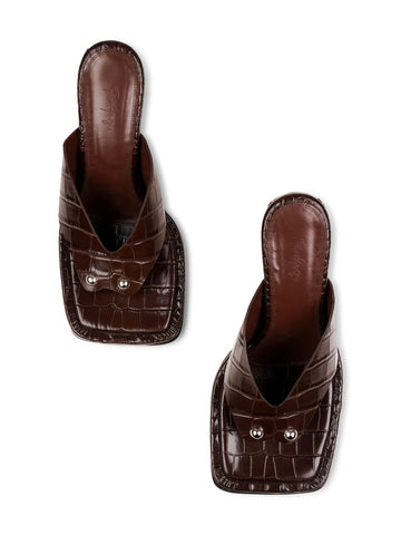 Dune Wedge | Chocolate Croc