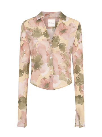 Sheer Silk Shirt | Floral Print