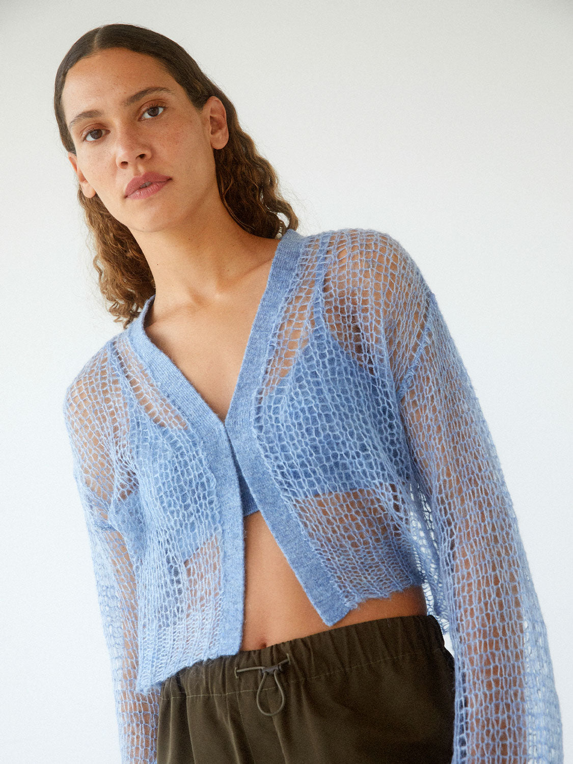 Mohair blend outlet cardigan