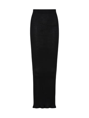04 Elemental Silk Rib Skirt | Black | Paris Georgia Official Store