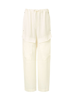 Frotn view of Paris Georgia Ivory Herb Trouser